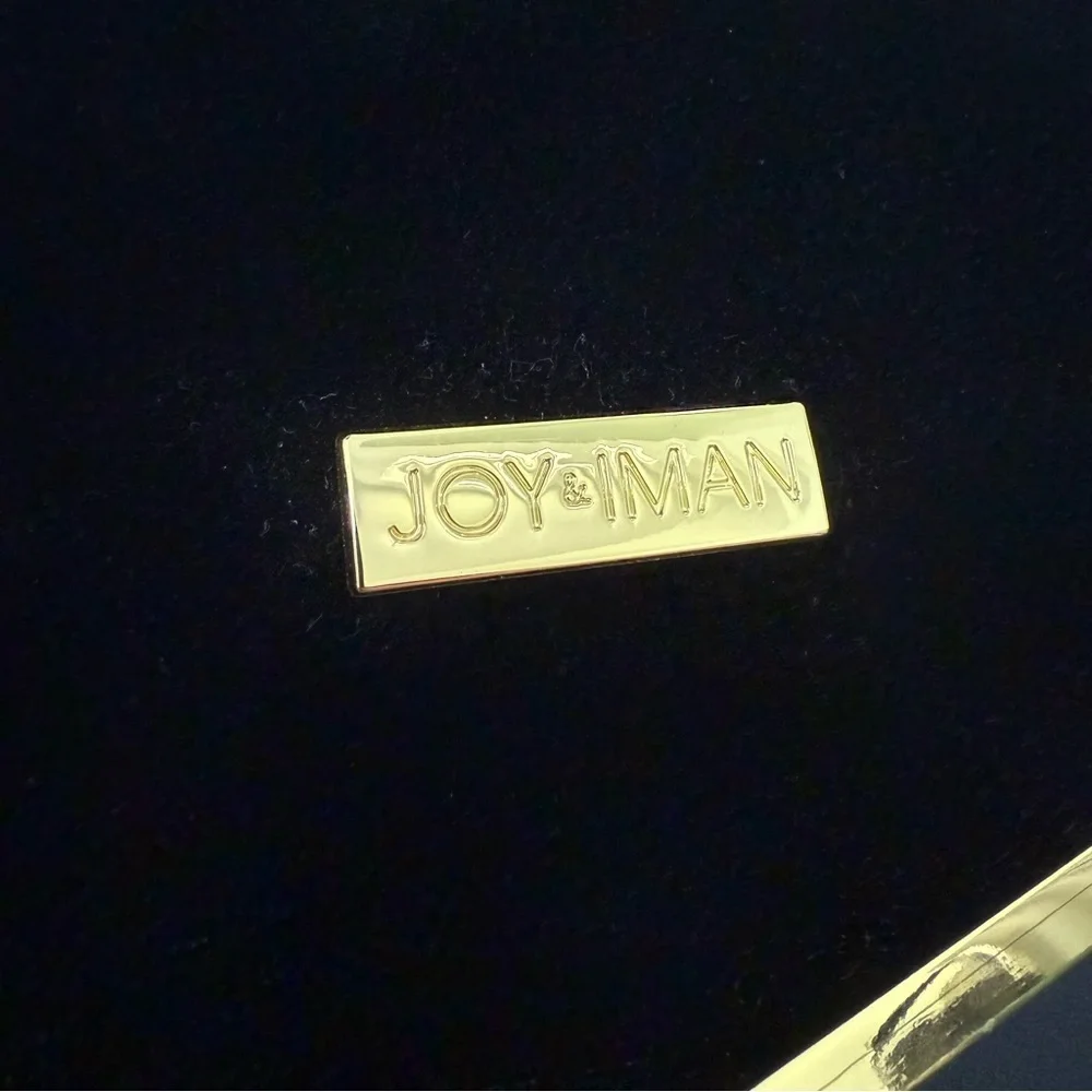 NWOT Joy & Iman Leather Velvet Clutch Crossbody Strap Purse Zipper Closure Bag - Picture 3 of 15